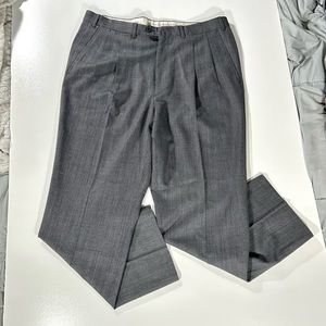 Ermenegildo Zegna Pleated Gray Dress Pants Mens 36x30 Wool No Back Button